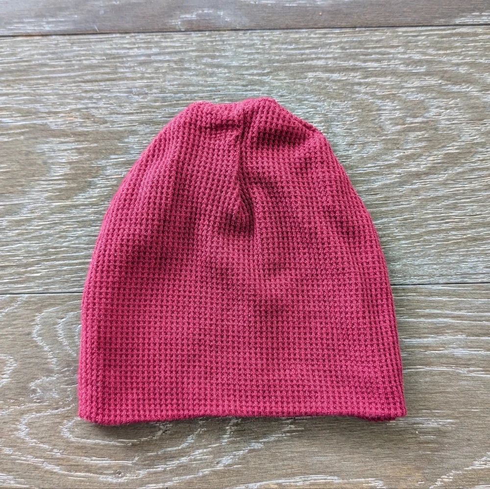 3/$15 - Posh Peanut Burgundy Waffle Knit Beanie Hat Size 0-3 Months
